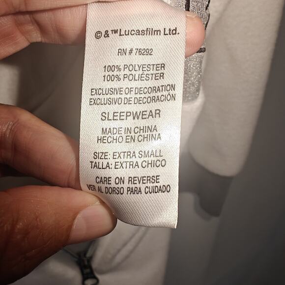 Star Wars Princess Leia Hooded Non Footed Pajamas One Piece XS Costume Zip Suit - Picture 8 of 14